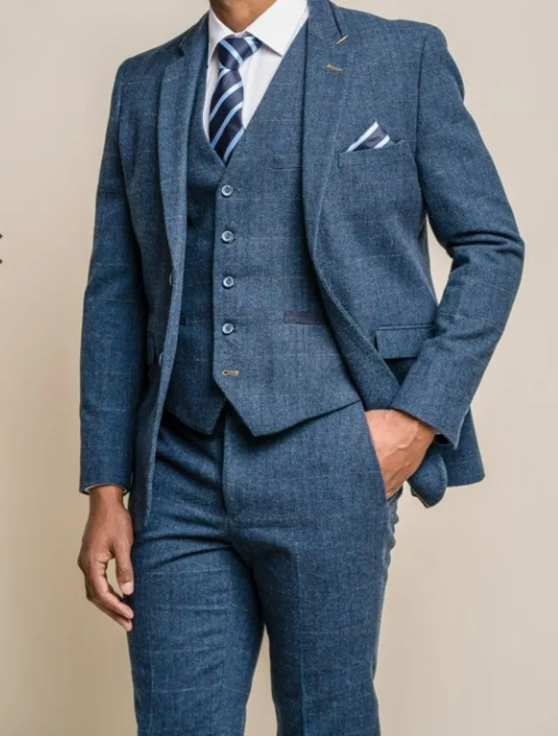 Cavani Carnegi Tweed Jacket Blue